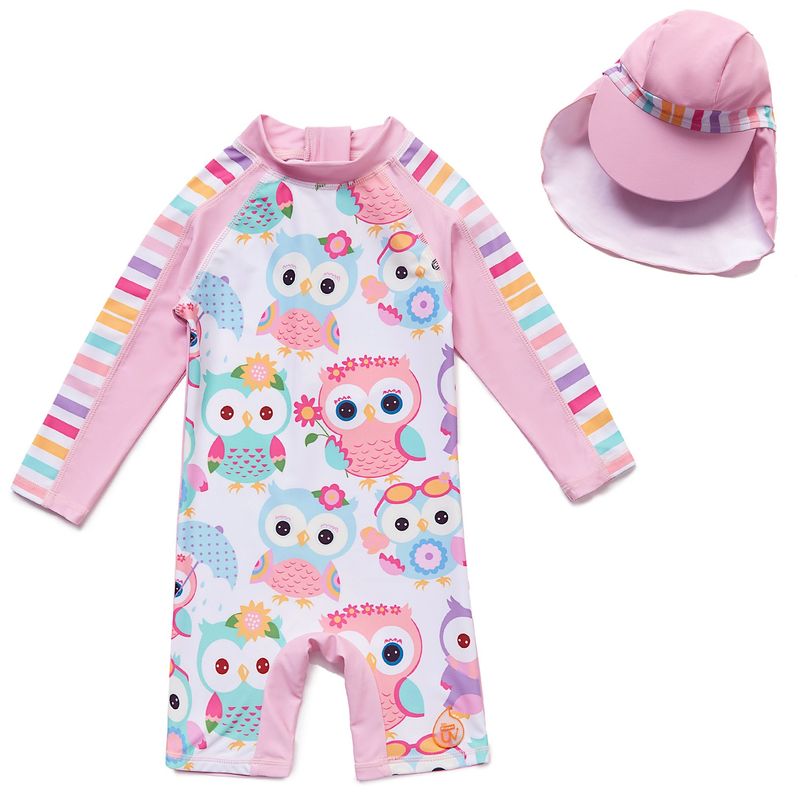 BONVERANO - Traje De Baño Manga Larga  Bebé Niñas Protección Solar UV