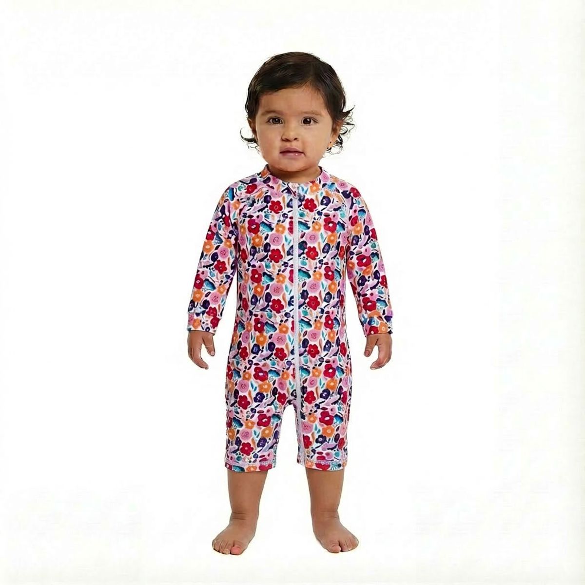 BONVERANO - Traje De Baño Con Cierre Completo Bebé Niñas Protección UV