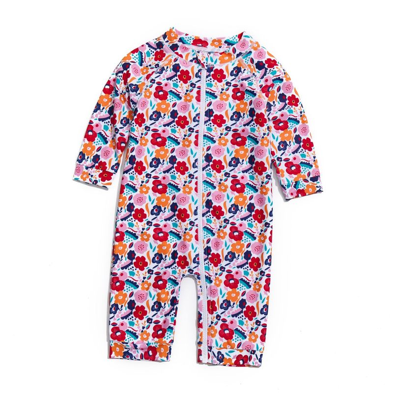 BONVERANO - Traje De Baño Con Cierre Completo Bebé Niñas Protección UV_.