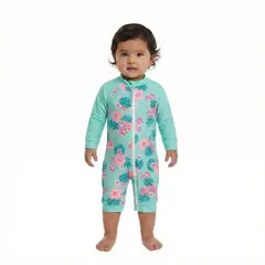 BONVERANO - Traje De Baño Con Cierre Completo Bebé Niñas Protección UV