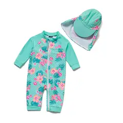 BONVERANO - Traje De Baño Con Cierre Completo Bebé Niñas Protección UV_.