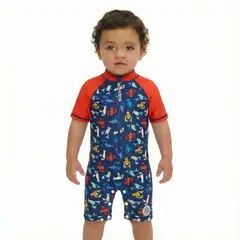 BONVERANO - Traje De Baño Bebé Niños Protección Solar UV Con Broches YKK