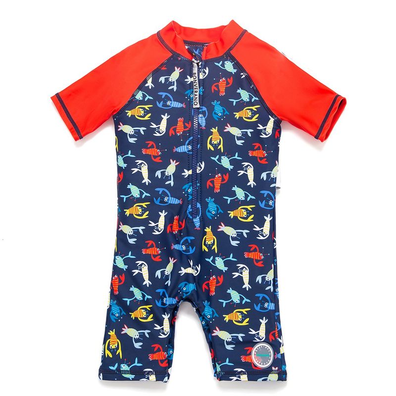 BONVERANO - Traje De Baño Bebé Niños Protección Solar UV Con Broches YKK