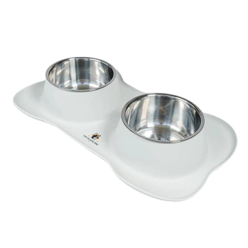 GENERICO - Plato Doble para Perros Anti-hormigas Gris 750ml por plato