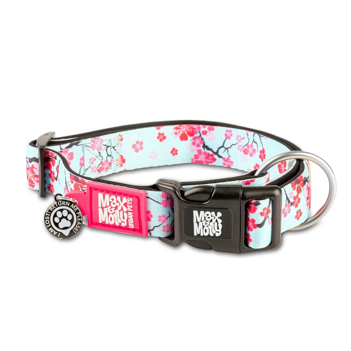 MAX & MOLLY - Collar Perro S Smart Id Cherry Bloom 7-15kg Max and Molly