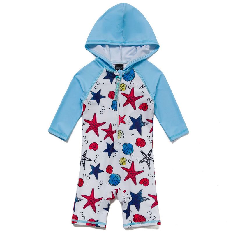 BONVERANO - Traje De Baña Con Capucha Bebé Niños Protección Solar UV_.