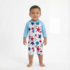BONVERANO - Traje De Baña Con Capucha Bebé Niños Protección Solar UV