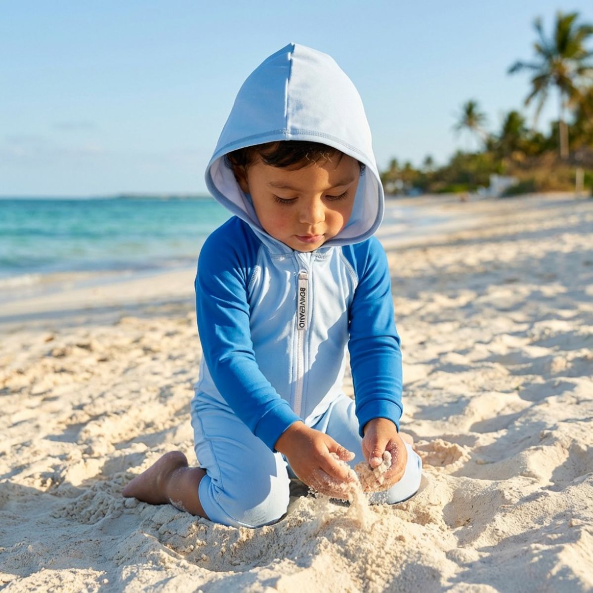 BONVERANO - Traje De Baña Con Capucha Bebé Niños Protección Solar UV
