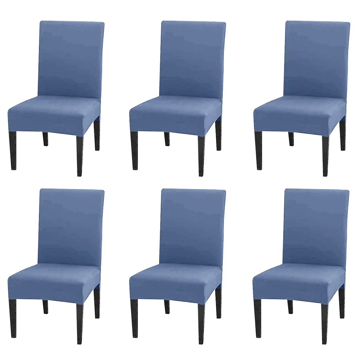 SUPERCENTER - Pack 6 Fundas Cubre Premium Comedor Asientos Tela Gruesa azul