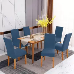 SUPERCENTER - Pack 6 Fundas Cubre Premium Comedor Asientos Tela Gruesa azul