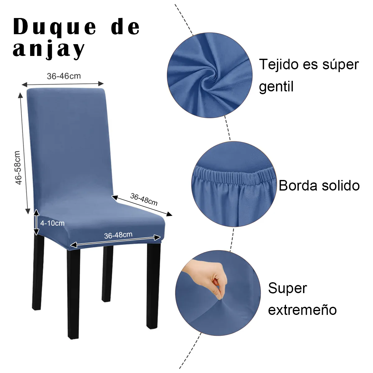 SUPERCENTER - Pack 6 Fundas Cubre Premium Comedor Asientos Tela Gruesa azul