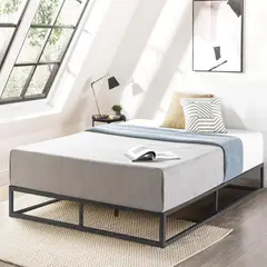 ELEMENT DESIGN - Base de Cama 1.5 Plazas Metálica con Listones de Madera 105x190x30 cm