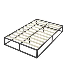 ELEMENT DESIGN - Base de Cama 1.5 Plazas Metálica con Listones de Madera 105x190x30 cm