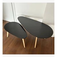 Mesa de Centro Doble Elipse Negro