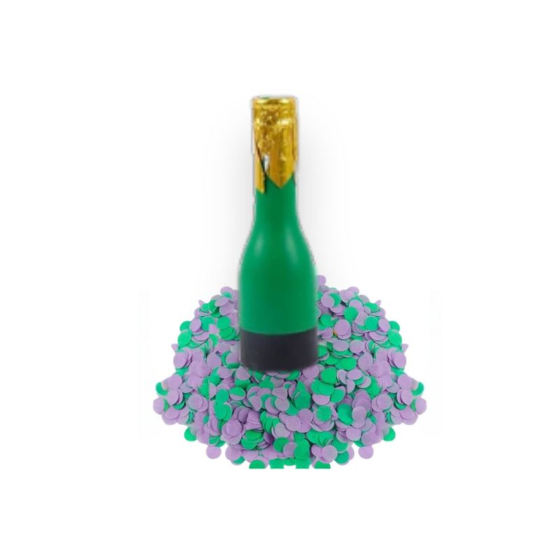 GENERICO - Lanza Confeti Botella Champán Verde 5x16cm 1 Pieza Fiesta