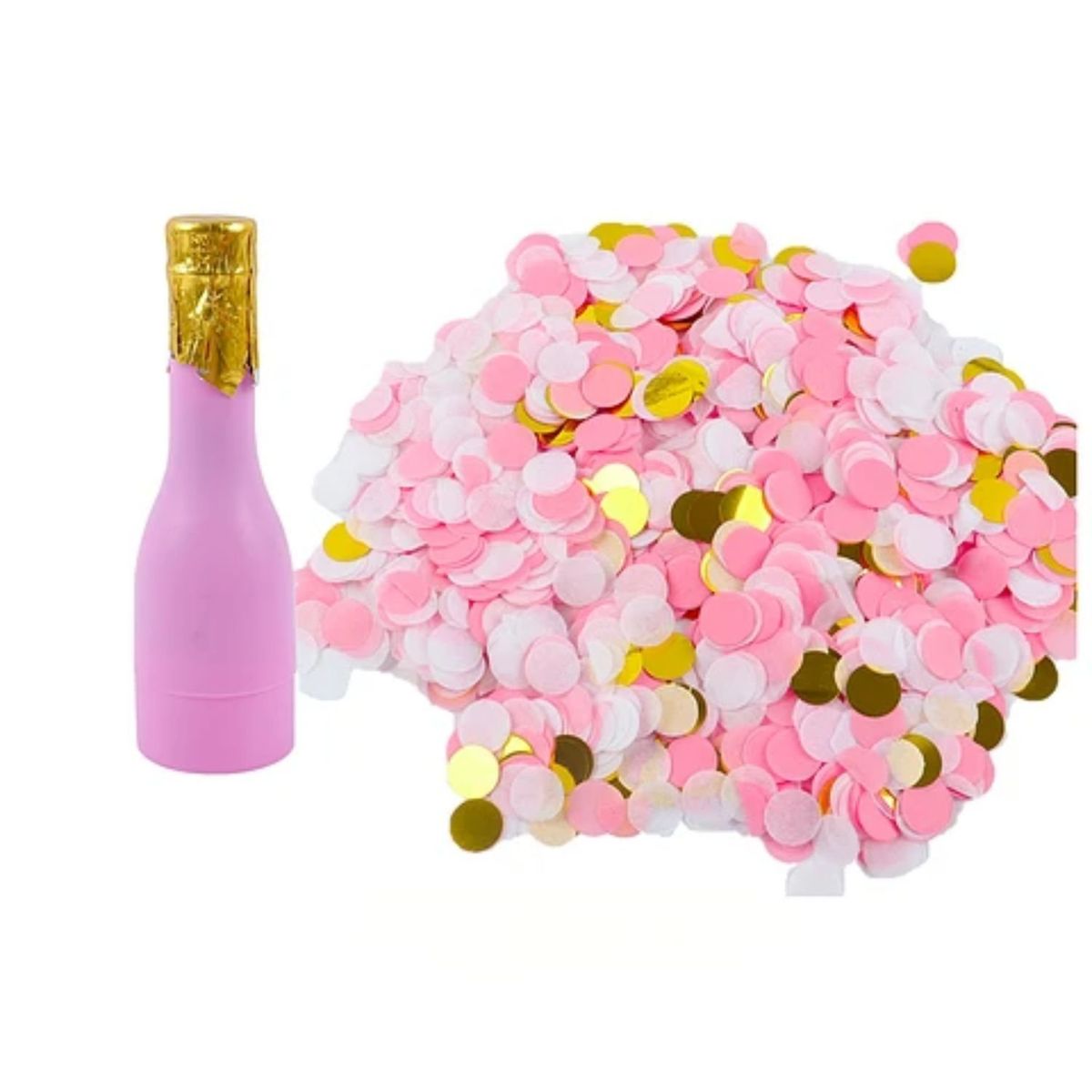 GENERICO - Lanza Confeti Botella Champán Rosa 5x16cm 1 Pieza Fiesta