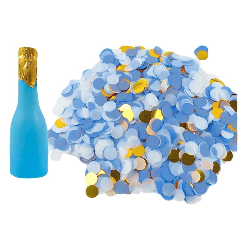 GENERICO - Lanza Confeti Botella Champán Azul 5x16cm 1 Pieza Fiesta