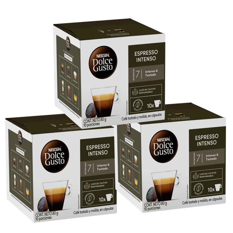 NESCAFE - Pack 3 Café Nescafé Dolce Gusto® Espresso Intenso 10 Cápsulas
