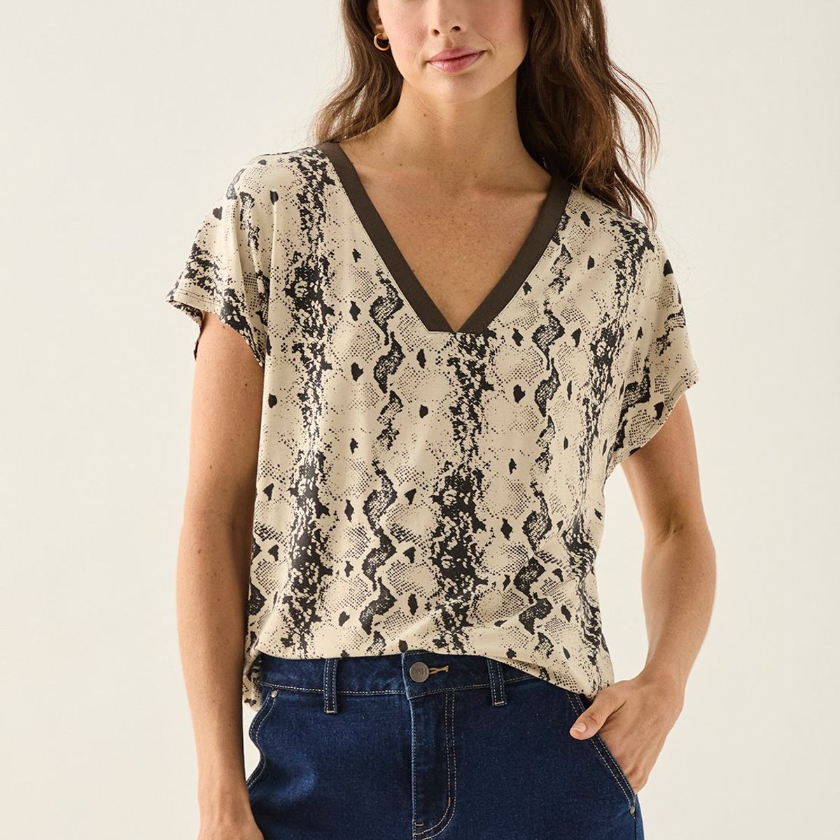 ASH - Polera Manga Corta Beige Mujer Ash