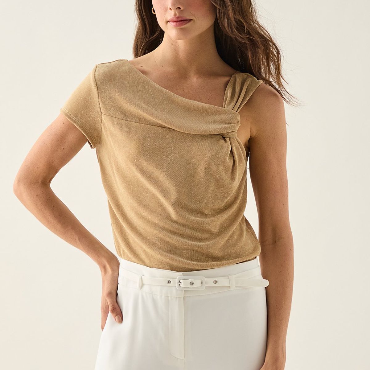 ASH - Polera Sin Mangas Beige Mujer Ash