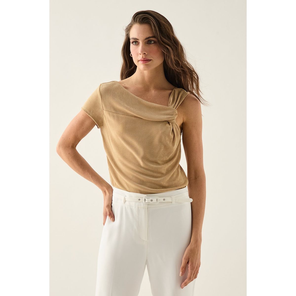 ASH - Polera Sin Mangas Beige Mujer Ash