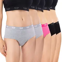 TOP - Calzón Pantaletas Algodón Con Elástico Pack 5