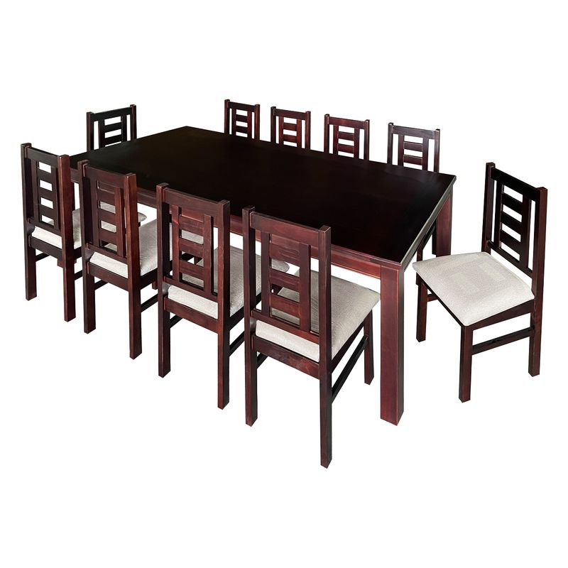 LAS ARAUCARIAS - Juego de Comedor new Barcelona 10 sillas Mesa Rectangular Madera