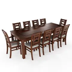 LAS ARAUCARIAS - Juego de Comedor Barcelona de madera 10 Sillas Incluye 2 Sitiales
