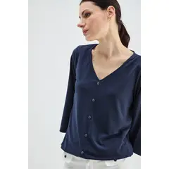 MA GRIFFE - Polera Estampada Azul Magriffe