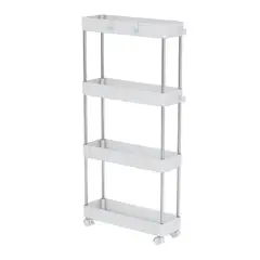 GENERICO - Carrito Carro Organizador Ruedas Multiuso 4 Niveles-Blanco M