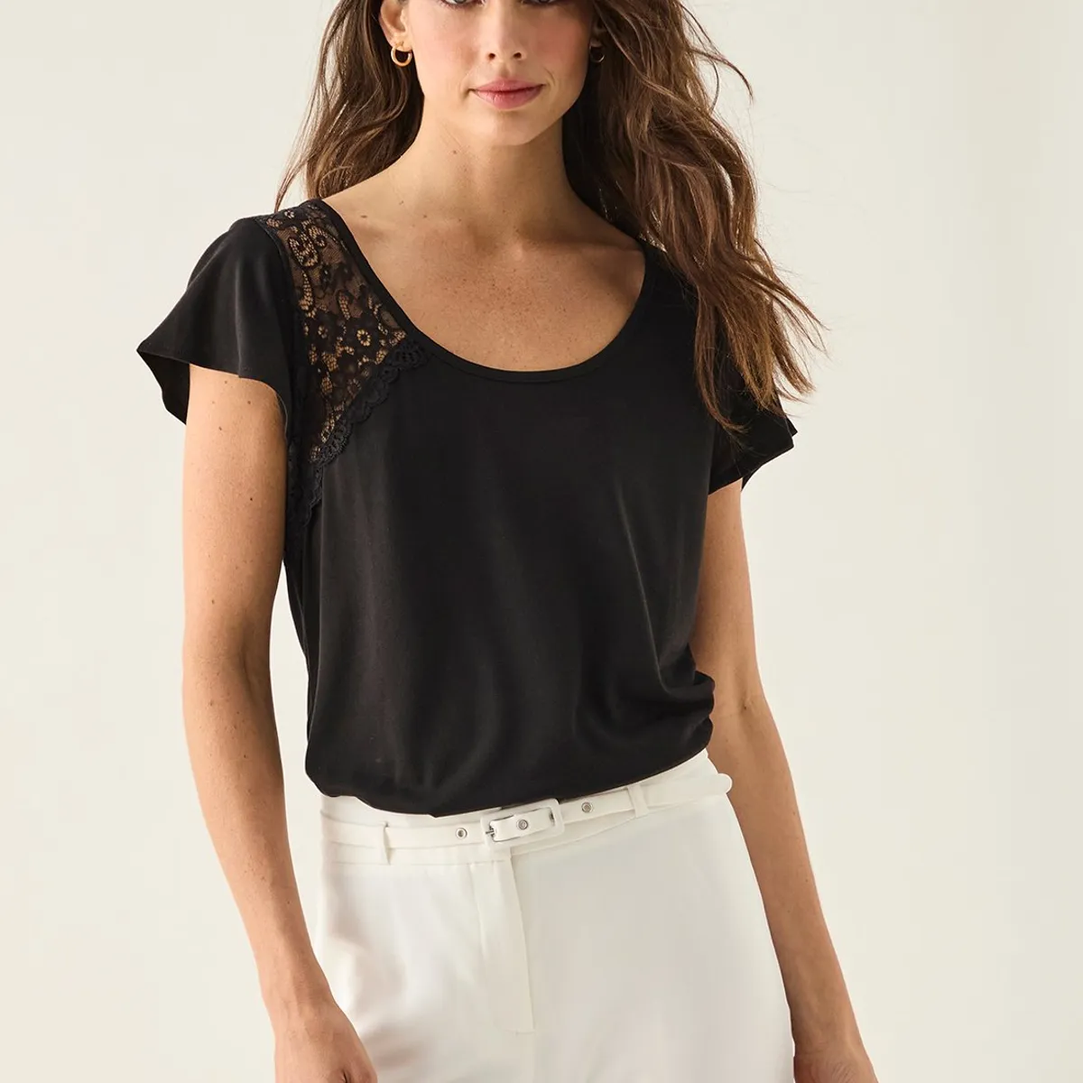 ASH - Polera Manga Corta Negro Mujer Ash