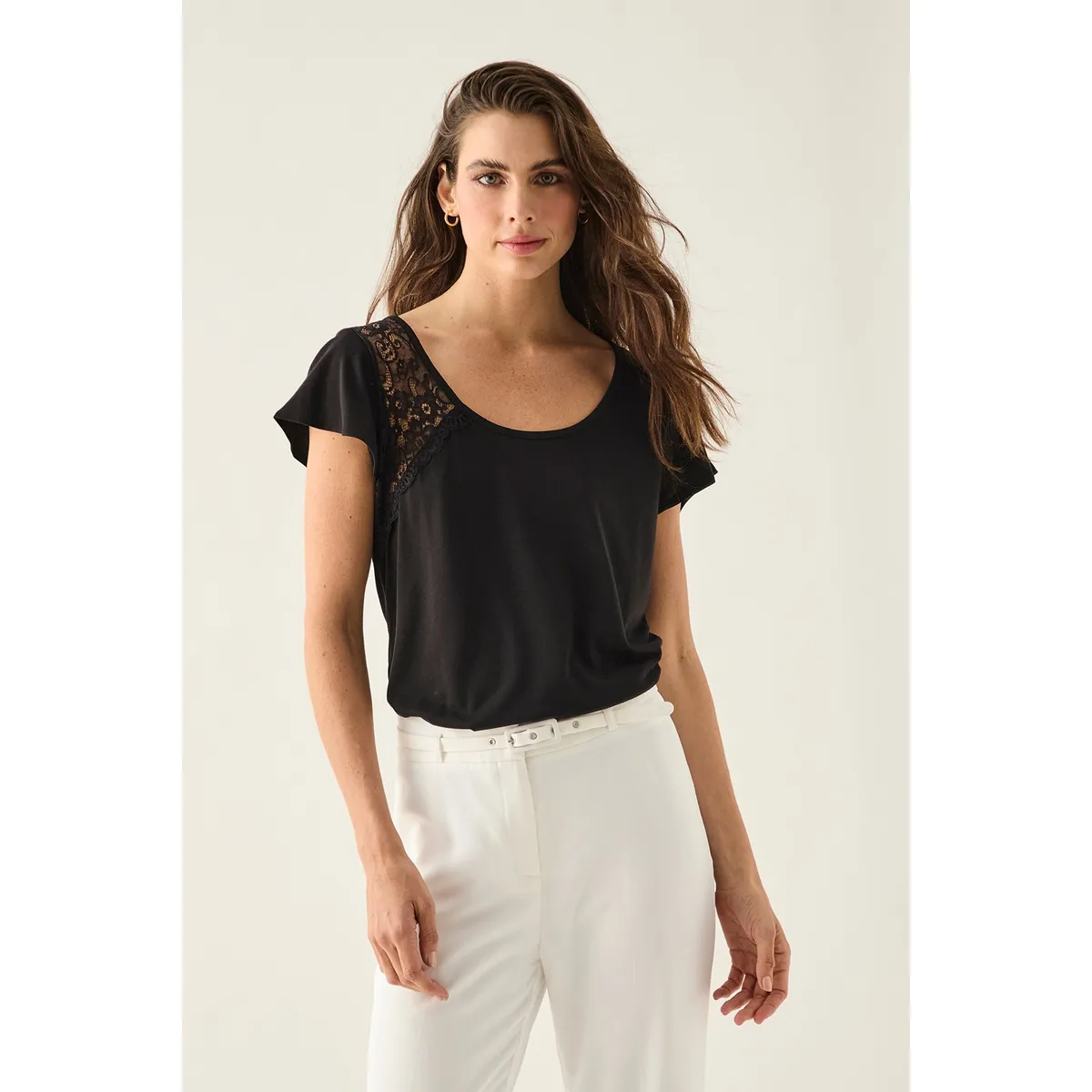 ASH - Polera Manga Corta Negro Mujer Ash