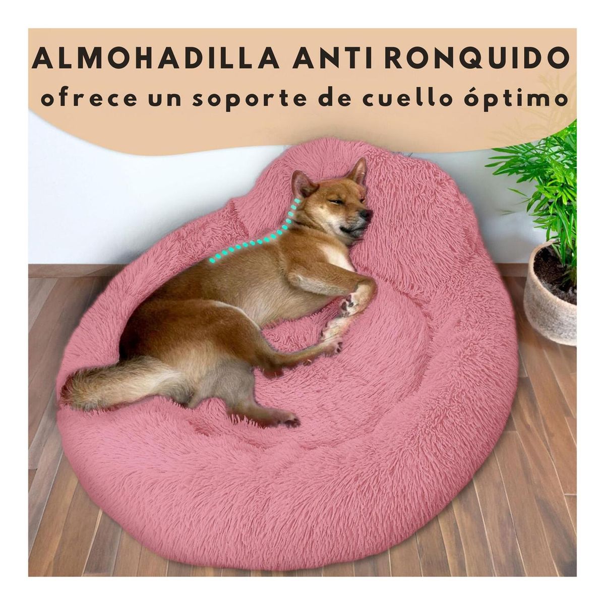 YEP S - Cama Mascota  90 cm Yep Pet Antiestrés Y Ronquido - Rosa