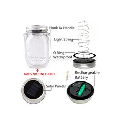 GENERICO - Lámpara solar Led de luces hada fría en frasco de vidrio