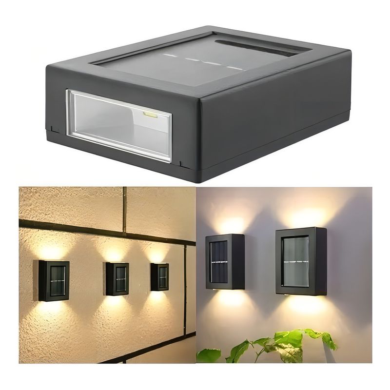 GENERICO - Focos Muro Aplique Led Solar Jardín Exterior Ip68 Color Negro