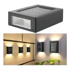 GENERICO - Focos Muro Aplique Led Solar Jardín Exterior Ip68 Color Negro