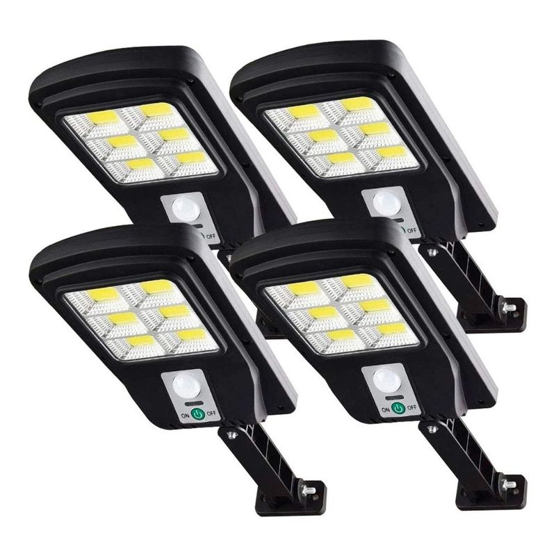 GENERICO - Pack 4 Foco Solar Led Exterior Con Sensor De Movimiento Ip65