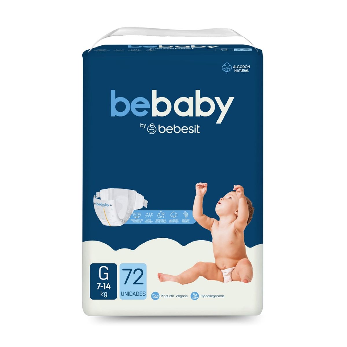 BEBESIT - Pañales BeBaby Premium By Bebesit G 72u Hipoalergénico