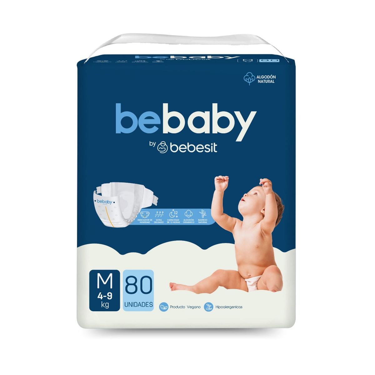 BEBESIT - Pañales BeBaby Premium By Bebesit M 80u Hipoalergénico