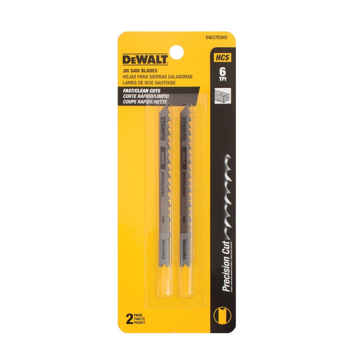 DEWALT - Set 2 hojas para sierra caladora 6TPI DEWALT DW3703H2