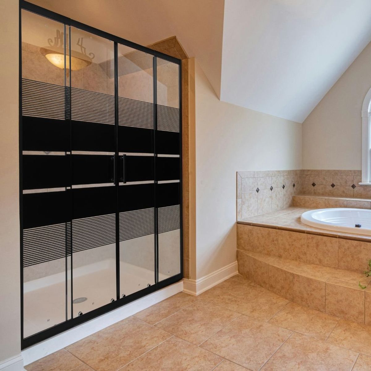 JOYTEK - Mampara Ajustable Negra con Diseño de Doble Puerta160-175x185cm