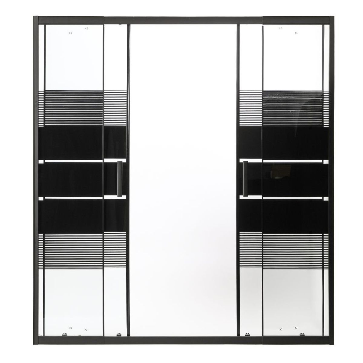 JOYTEK - Mampara Ajustable Negra con Diseño de Doble Puerta160-175x185cm