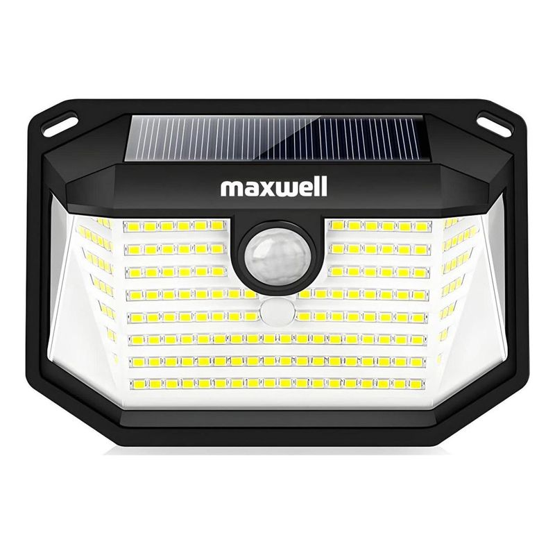 GENERICO - Foco Solar Maxwell 178 Led Exterior Pared Unitario + Sensor Luz cálida