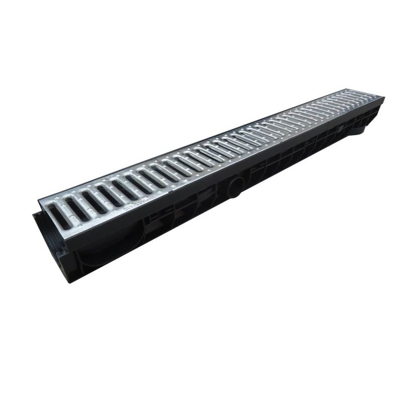 ARTHOME - CANALETA 100x100 MM CON REJILLA SUPERIOR DE ACERO GALVANIZADO ARTHOME