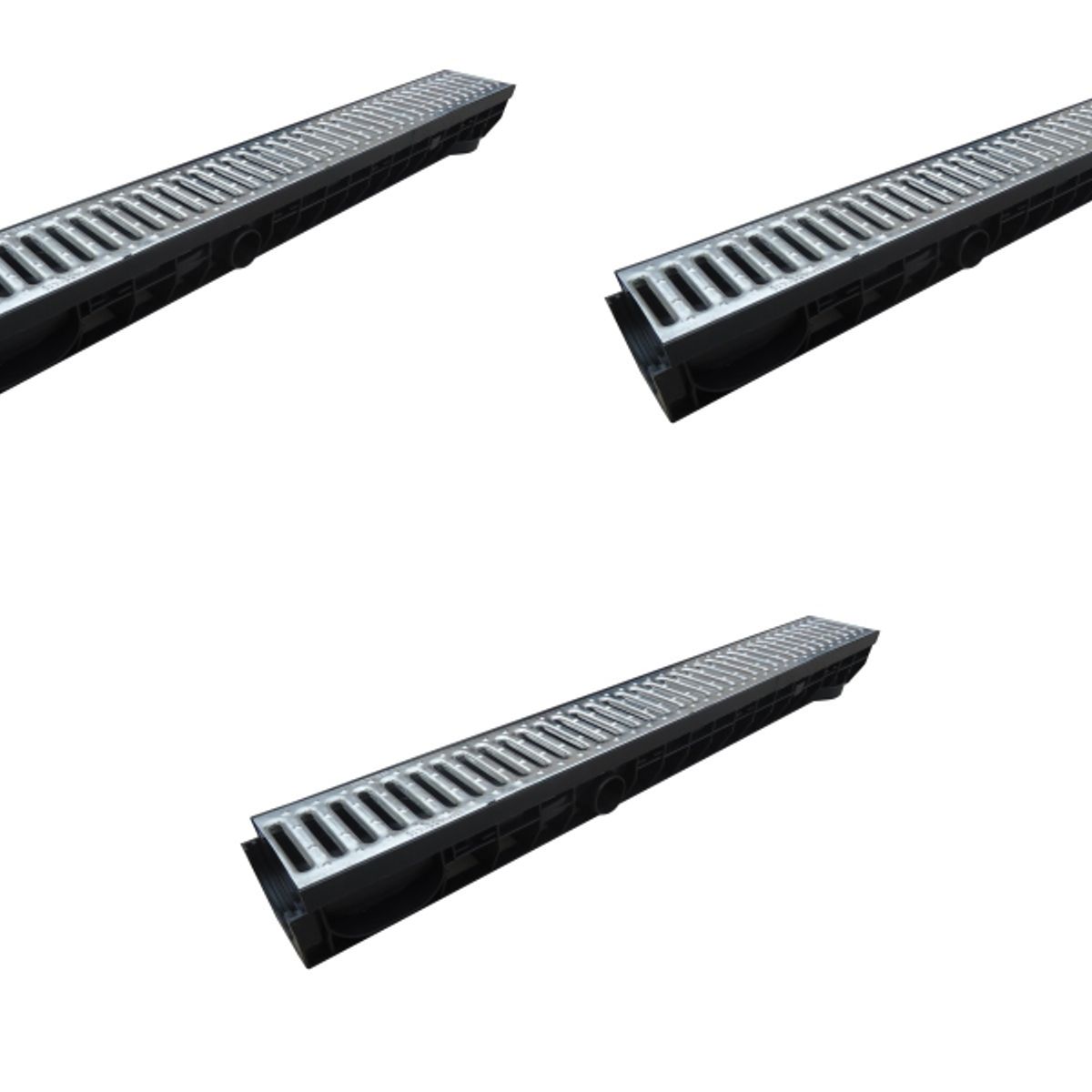 ARTHOME - 3 CANALETAS 100x100MM CON REJILLA SUPERIOR ACERO GALVANIZADO ARTHOME