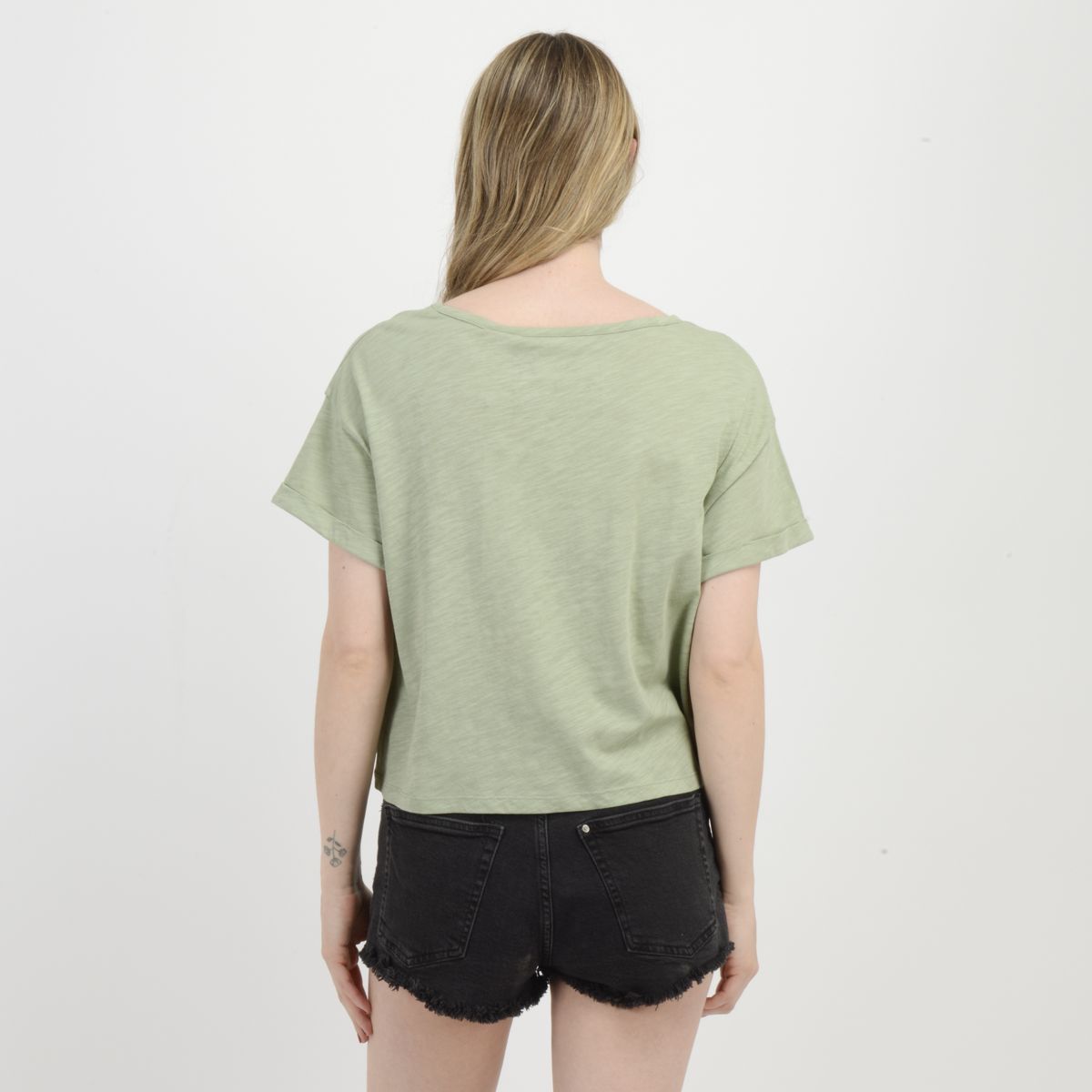 O'NEILL - POLERA MANGA CORTA MOMENT CROP  VERDE