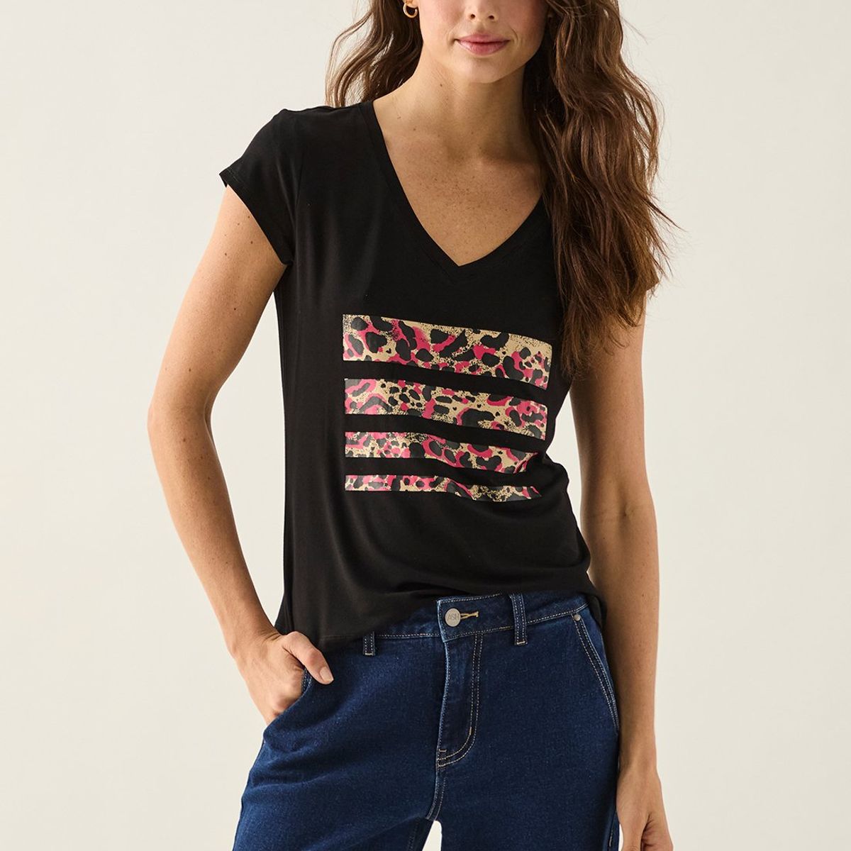 ASH - Polera Manga Corta Negro Mujer Ash