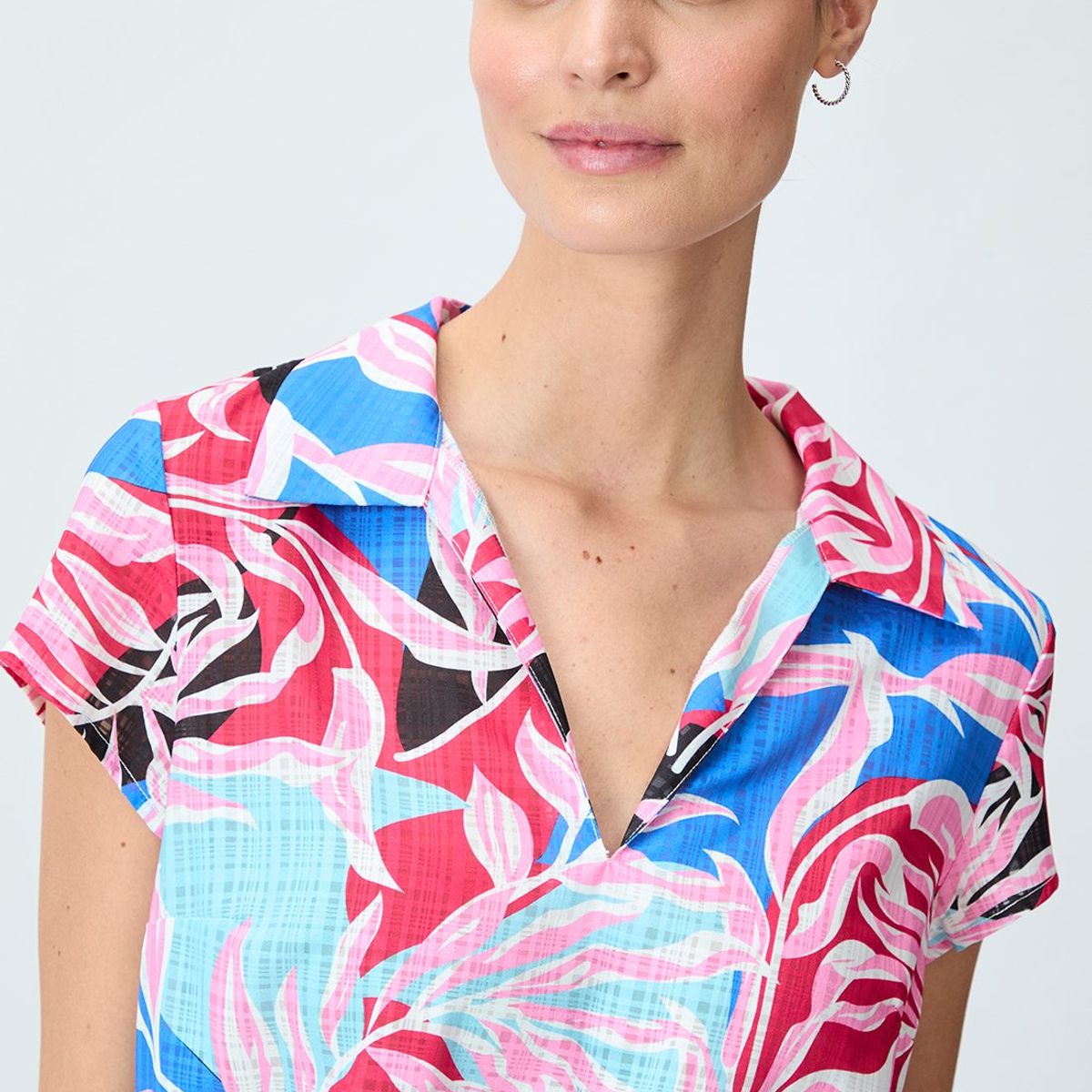 IO - Blusa Manga Corta Fucsia Mujer Io