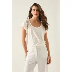 ASH - Polera Manga Corta Crudo Mujer