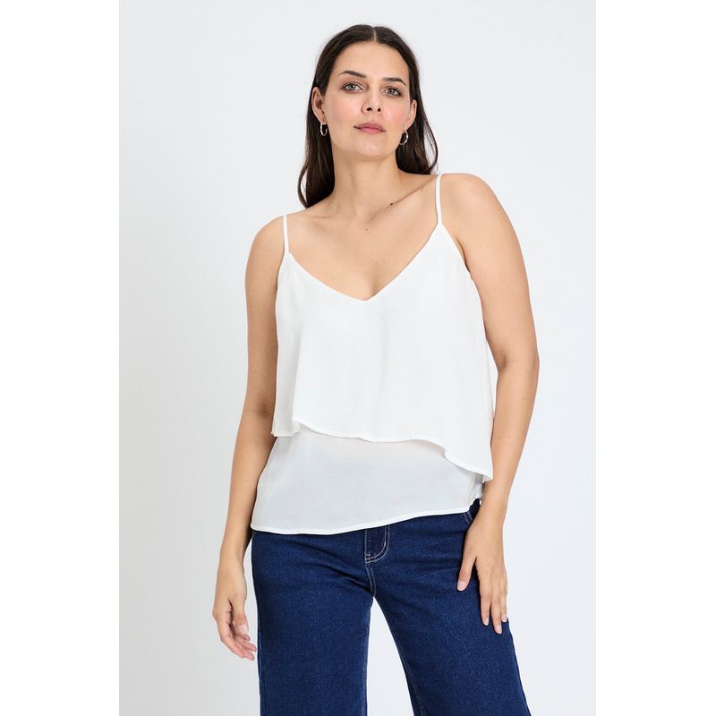 ASH - Blusa Sin Mangas Crudo Mujer Ash